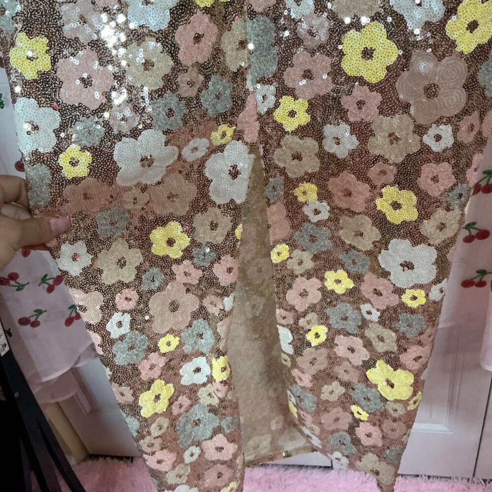 Floral Sequin Midi Dress Floral Dress - Picture 4 of 6
